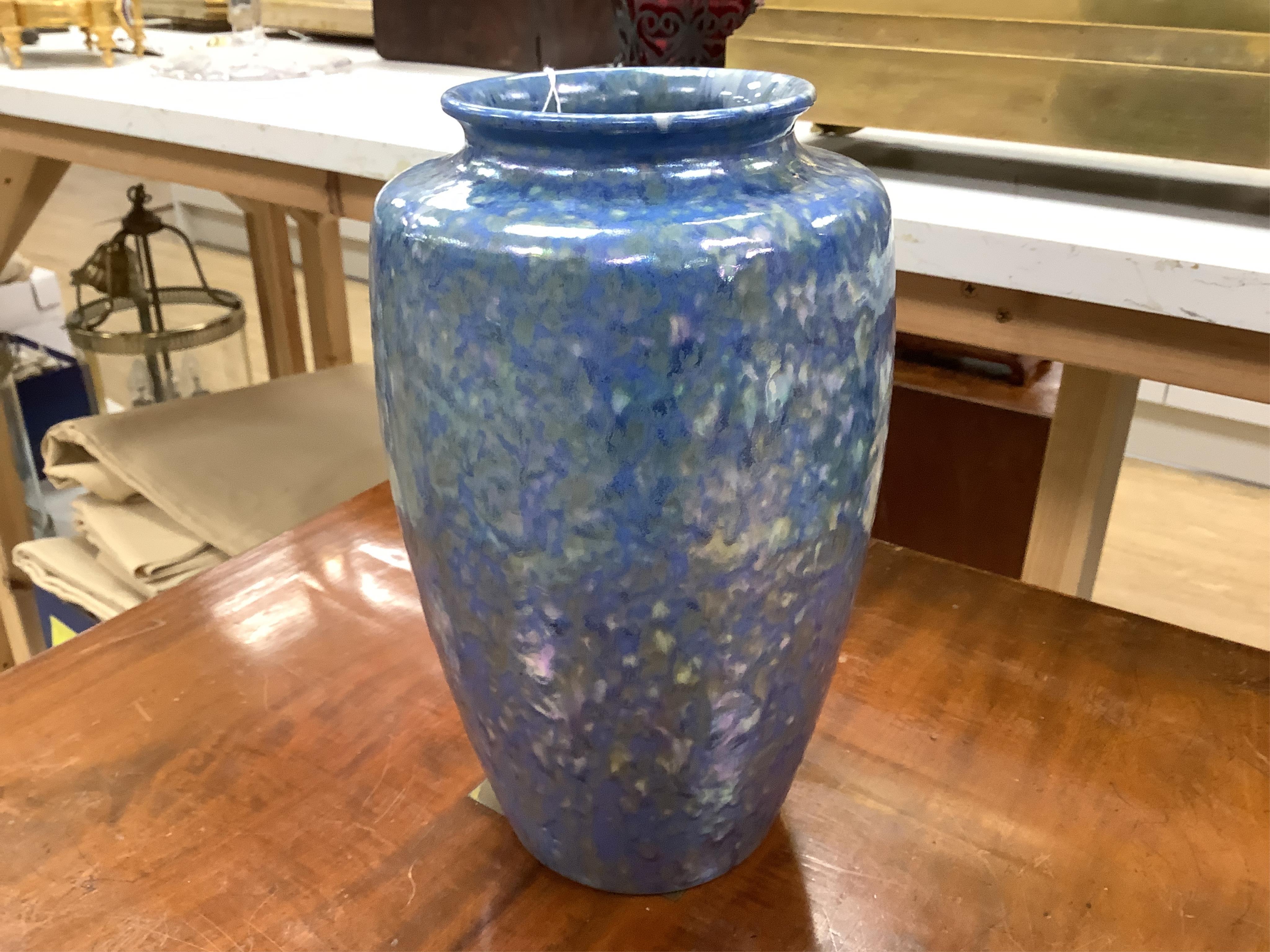 A Ruskin pottery vase, dated 1927, 24cm high
